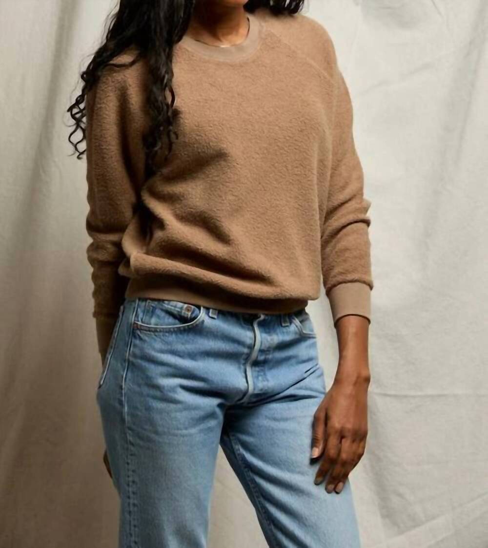 NEW PERFECTWHITETEE ziggy inside out crewneck sweatshirt in brown